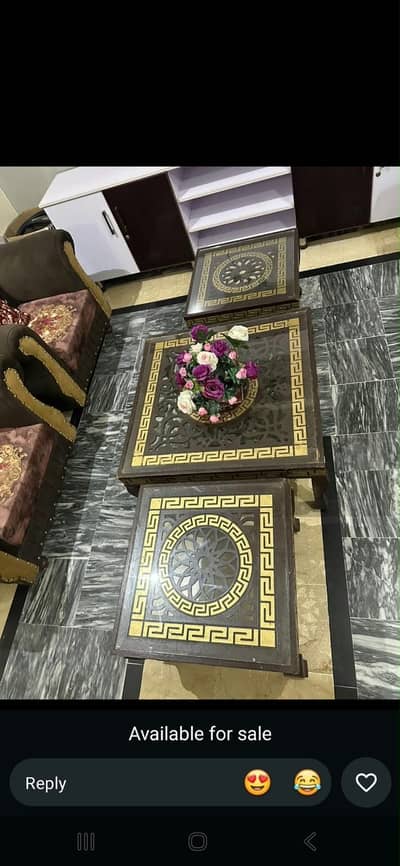 Three table sets available for sale .