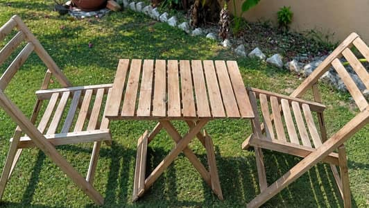 foldable chair and table set