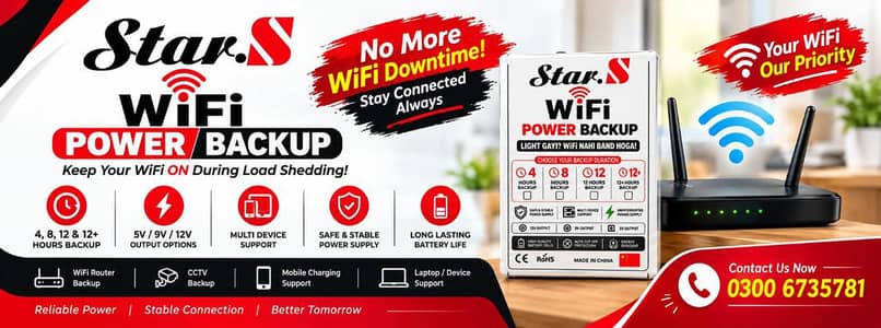 WiFi power bank 3se 4 hours battery backup RS 1500 mobile 03006735781