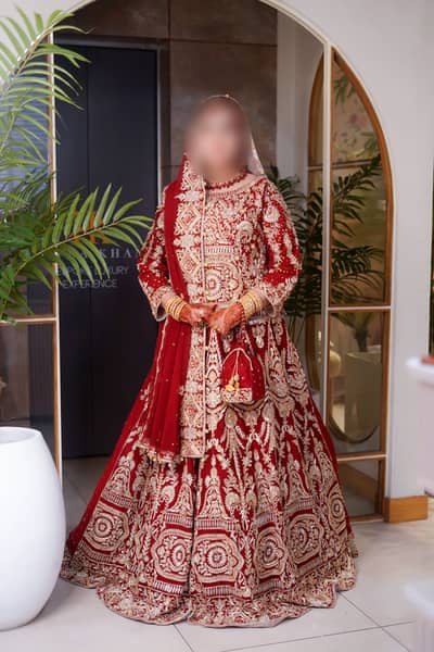 Bridal Red Maroon Lehenga - Heavy Embroidered