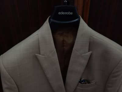 Edenrobe Original Slim Fit Coat - Taupe Beige | Worn Only Twice