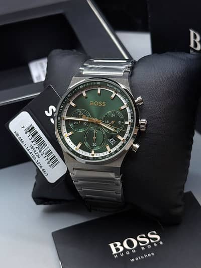 Hugo Boss Candor* Chronograph Date Tachymeter Dark Green Dial Men