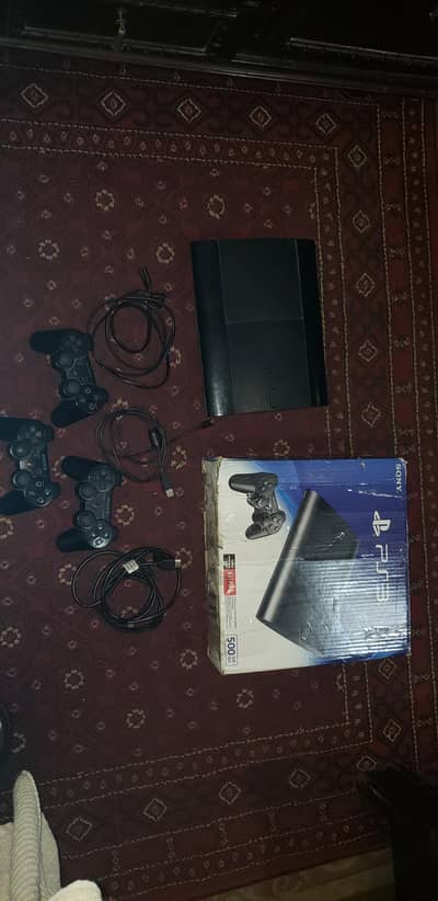 PS3 Super Slim 500GB Jailbreak — 3 Controllers & 35+ Games (GTA V)