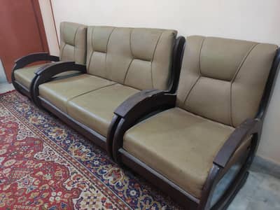 Complete sofa set with center table and garden chair