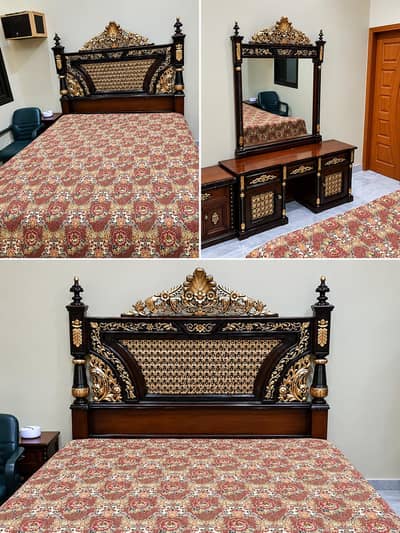 King size bed 02 side table and 01 dressing table