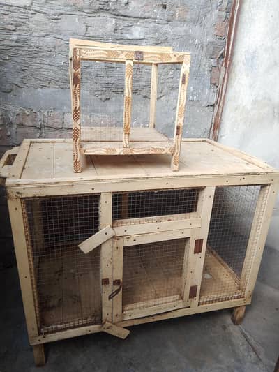 Big Wooden Cage 3×2 Feet + Chhota Cage FREE | Murghon Ke Liye