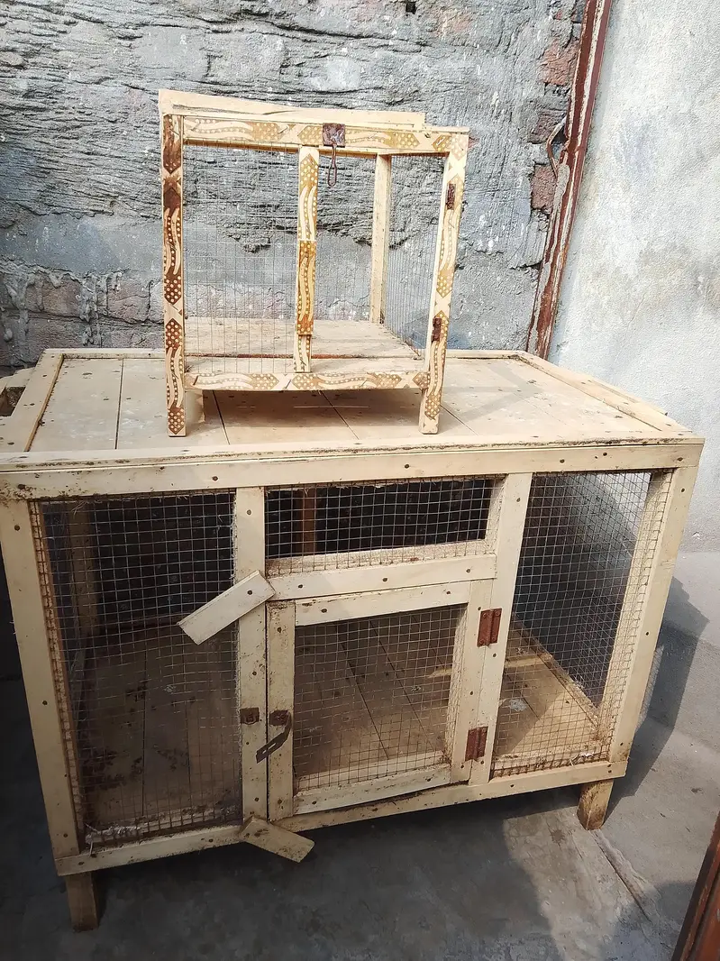 Big Wooden Cage 3×2 Feet + Chhota Cage FREE | Murghon Ke Liye — photo 4