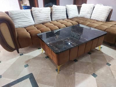 Brand New L-shaped sofa with Centered Table