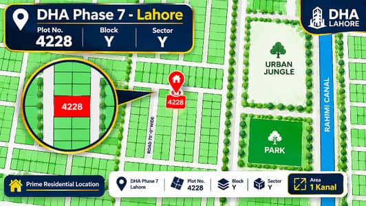 Premium 1 Kanal Residential Plot No. 4228 for Sale in Block Y, DHA Phase 7 Lahore