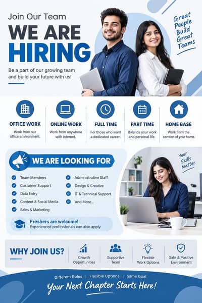 Apply now for office and online work!!