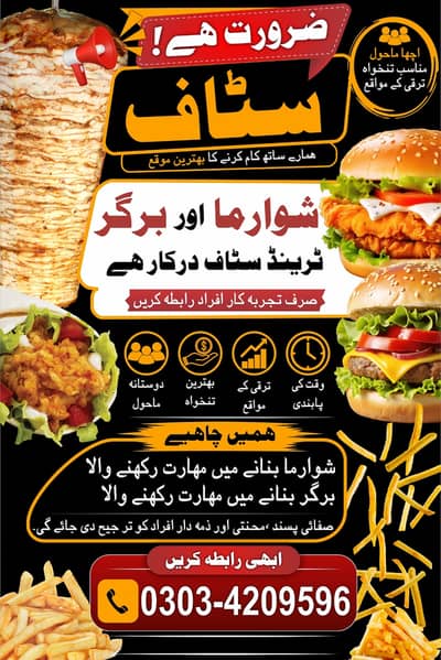 Need staff For Burger Shawarma Point