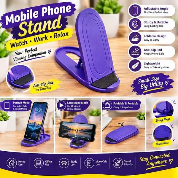 Foldable Mobile Phone Stand - Small Size Big Utility
