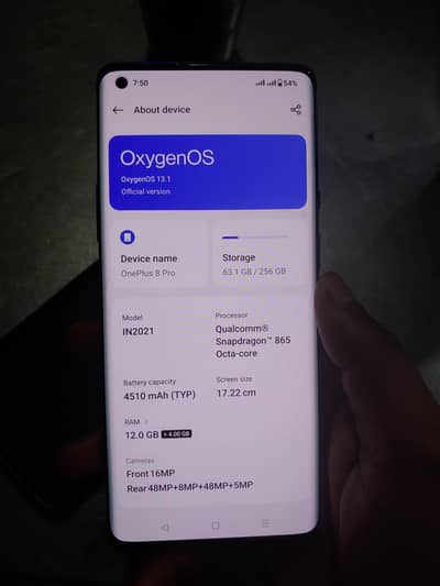 One Plus 8 Pro 12/256