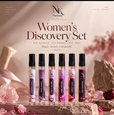 NK Perfumes Women’s Discovery Set – 6 × 10ml Premium Fragrances