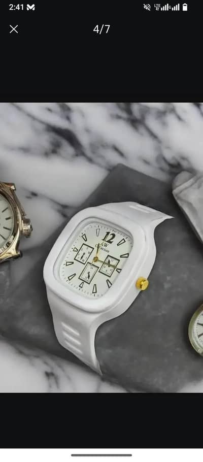 LED Sports Watch - White Color - Waterproof - Night Light - Peshawar