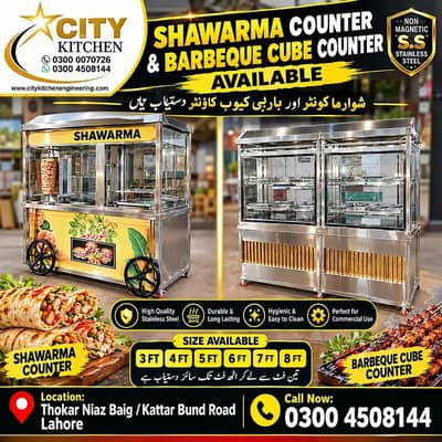 Commercial SS Steel Burger, Shawarma & Barbeque Counter in Lahore