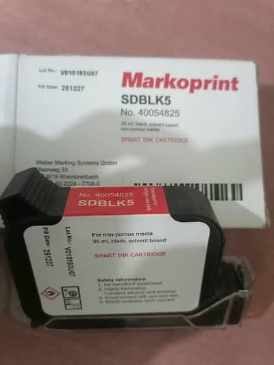 Markoprint solvent ink cartridge SDBLK5