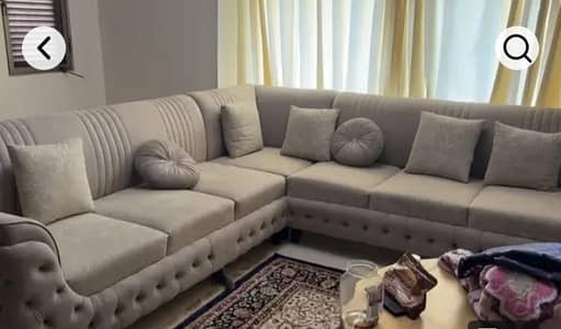 7 seater l shape sofa set with big size table