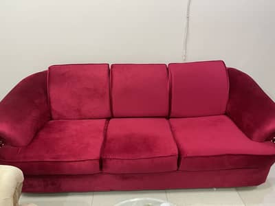 7 Seater Sofa set in Red and Beige