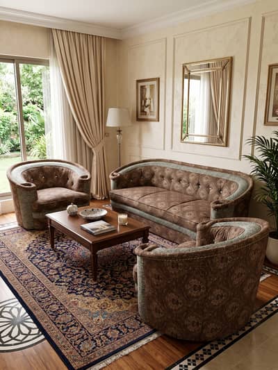 Sofa Set 5 Seater for Sale – 3 Seater + 2 Chairs | Karachi