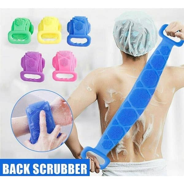 RN  Magic Silicone Brush Bath Towels Rubbing Back Mud Peeling Body Shower cleaner Extended Scrubber Skin Clean Shower Brushes Flexible Scrubber Skin Cleaning Shower Belt for Deep Cleani