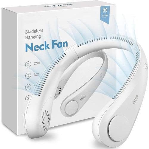 RXN US Dealz Portable Neck Fan (Bladeless), 360° Hands-Free Personal Cooling Rechargeable Fan