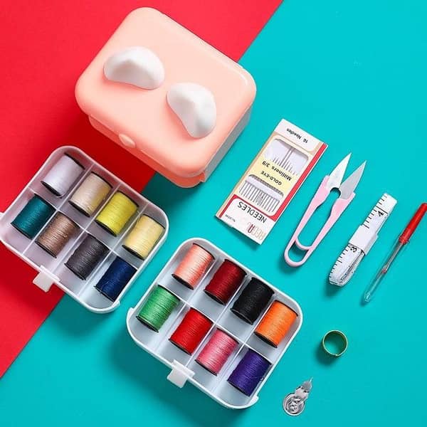 RN 23Pcs Sewing Kit Cartoon Design: Compact Box for Sewing Storage and Tools