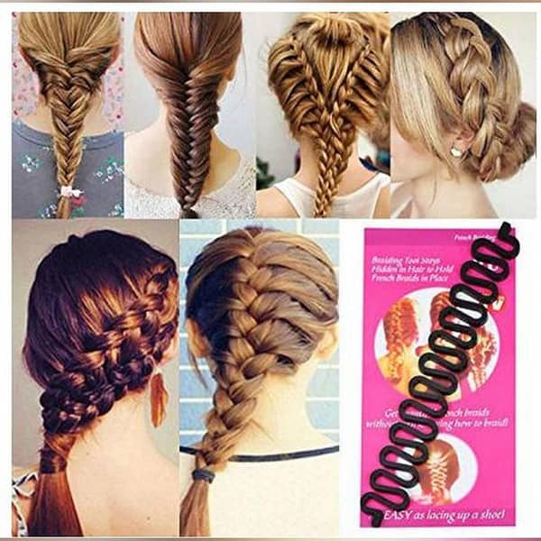 RN Pack of 2 Long French Hair Styling Clip Sticks Bun Roller Curler for Long Hair – Black