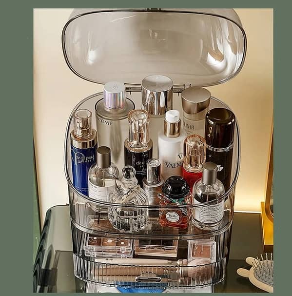 RN Creative Desktop Makeup Organizer with Transparent Open Design