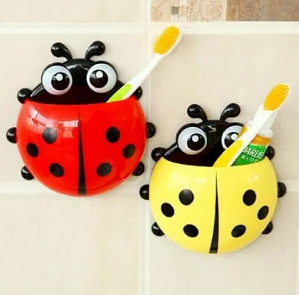 RN 1Pcs Wall Mounted Suction Cup Toothbrush Holder – Cute Shape, Multi-Use Bathroom Accessory