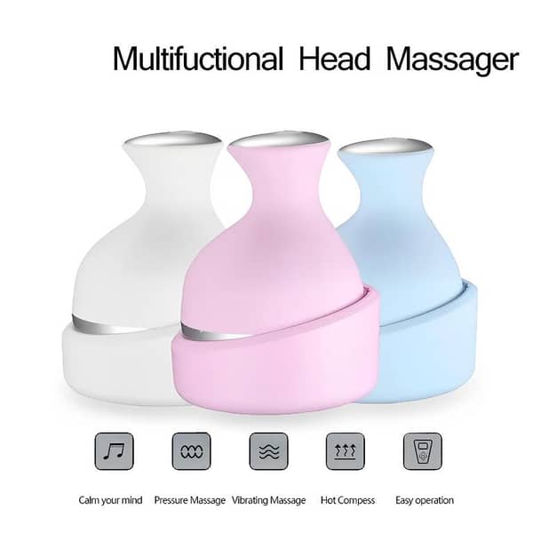 rn Hair Scalp Massager Rechargeable 3D Head Massager Machine | Electric Head Massager Handheld Rotating Massager Hair Massager for Hair Growth | Cordless Head Scalp Massager and Muscle Relaxer | Electric Head Scalp Massager Machine Deep Muscle Relaxation