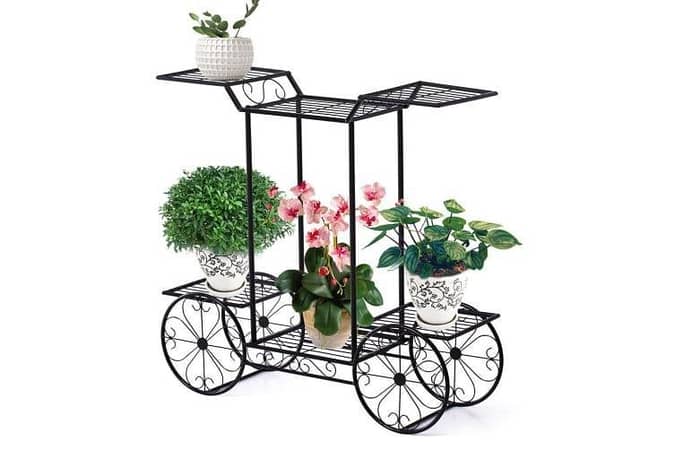 RN Garden Decor Flower Rack — Wrought Iron Outdoor/Indoor Plant Stand