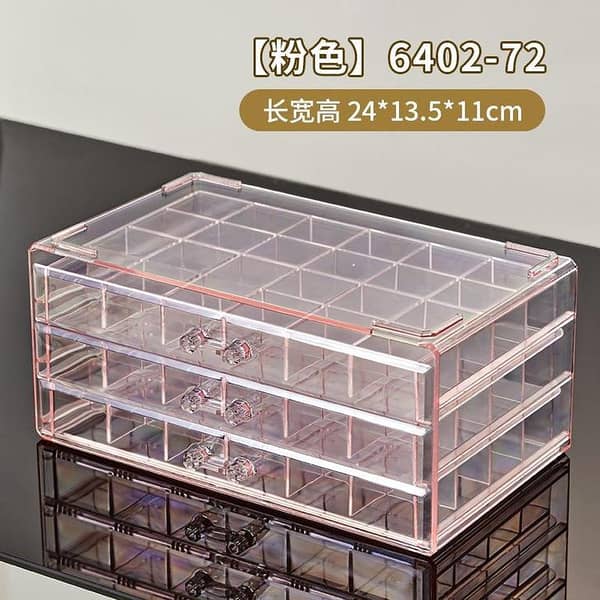 RN Jewellery Storage Box, Transparent Multi-Layer Drawer Organizer for Rings, Earrings, Studs, Necklaces and Bracelets