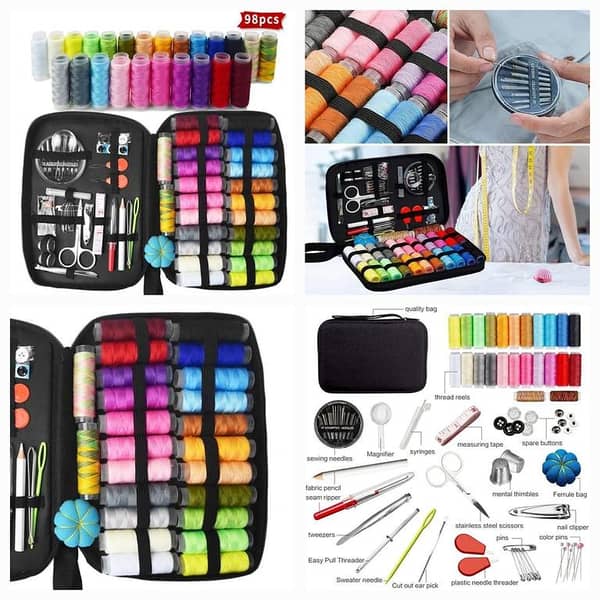 RN Sewing Kit: Elliptical Balbox Needle and Thread Box with 10 Tools
