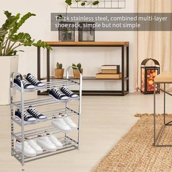 MTJ Stainless Steel 5-Layer Shoe Rack Organizer