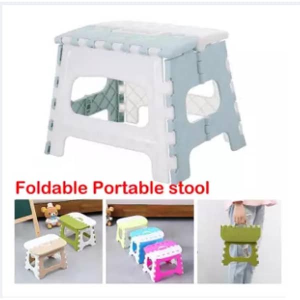 AM Folding Plastic Kitchen Step Stool for Adults and Kids