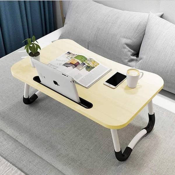 RN Tarkan Foldable Wooden Laptop Desk for Bed – Portable Laptop Table, Multicolor