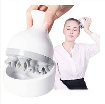 MTJ 4 Tissue Electric Head Massager with 21-Node Kneading Heads, Handheld Waterproof Scalp Massager for Stress Relief, Hair Growth, and Blood Circulation
