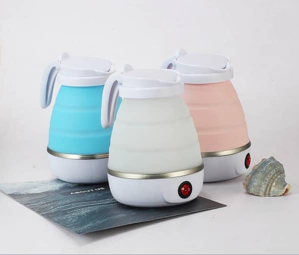 RN Electric Kettle, 600-Watt Portable Travel Foldable Kettle for Hot Water, Tea, and Coffee