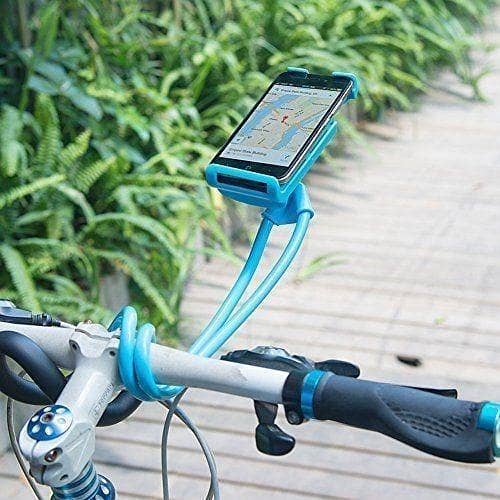 RN Lazy Bendable Flexible Hang Neck Phone Holder 360° Rotation Mobile Stand — Blue