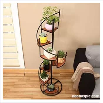 TJDR Flower Pot Rack – Wooden Multi-Layer Floor Stand for Balcony, Living Room, and Stair Corners