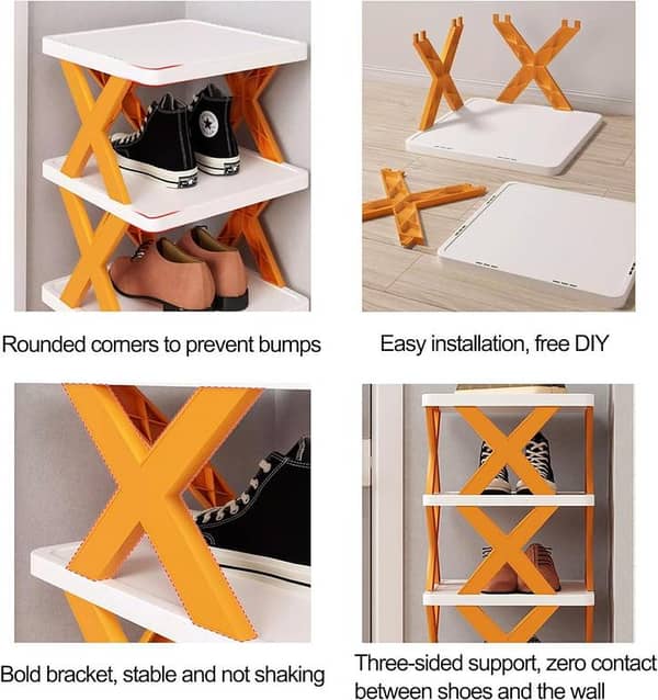 RN Vertical Shoe Tower: 2–6 Layer Free-Standing Shoe Rack for Entryway, Closet, or Hallway