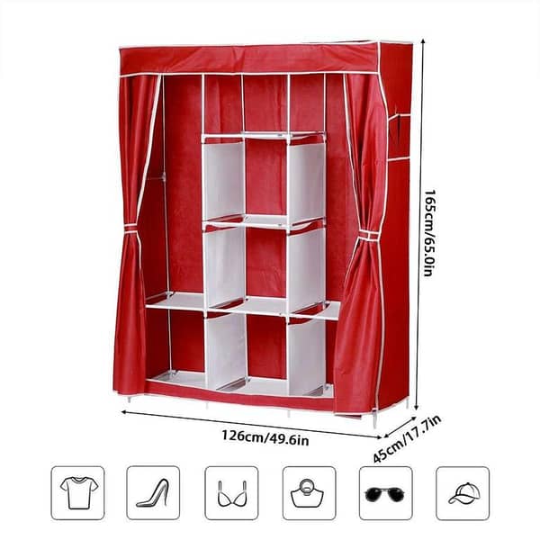 RN 3-Door Portable Folding Wardrobe Cupboard DIY – Multi-Color