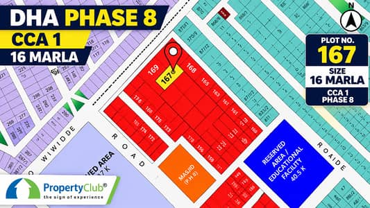 Premium 16 Marla Commercial Plot No. 167 for Sale in CCA 1, DHA Phase 8 Lahore