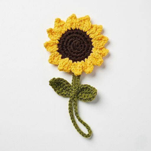 Cute Handmade Crochet Sunflower Keychain and Bag Charm by Premium Knitted Flower Accessories