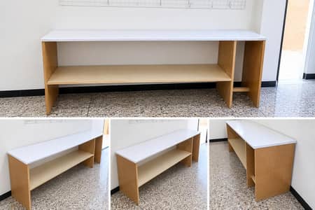 Wooden Stall Table with Storage Shelf – For Sale