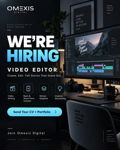 Remote - Video Editor with expertise of Graphics Designing