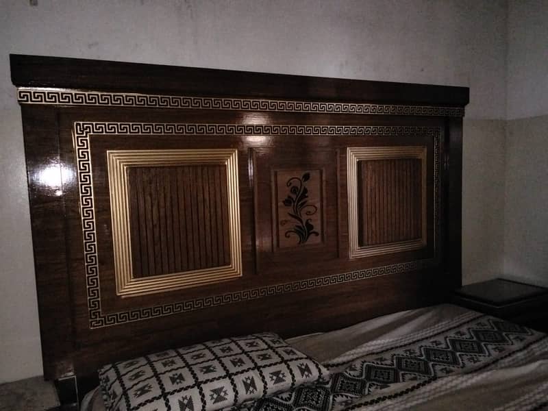 Bed, side table and foam 1