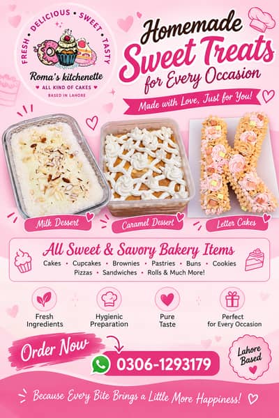  **Roma’s Kitchenette – Homemade Food & Customized Cakes!** 