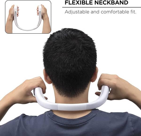 Portable Neck Fan - 3-Speed Rechargeable Bladeless Neck Fan with 5200mAh Battery for Women and Men